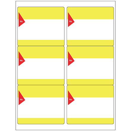 Blank To/From Labels - Yellow/Red